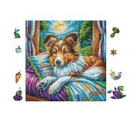 100 Piece Jigsaw Puzzle for Adults Chiot Border Collie 28x28cm Christmas Ideal for Indoor Activities Rainy Days Weekends Family Time Together Fun Hobby