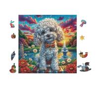 100 Piece Jigsaw Puzzle for Adults Chiot Caniche 28x28cm for 14+s Teens Adults Fun Family Activity Holiday Time Together Gift