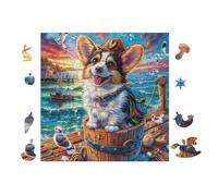 100 Piece Jigsaw Puzzle for Adults Chiot Corgi in Barrel 28x28cm Precision Cut Tight Fit No Burrs Perfect for Family Bonding Parent-14+ Interactive Game Holiday Indoor