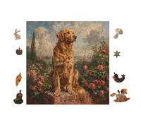 100 Piece Jigsaw Puzzle for Adults Chiot Golden Retriever 28x28cm Expert Level Challenging Puzzle Great for Collectors Logical Thinking Skill Improvement Brain Training