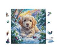 100 Piece Jigsaw Puzzle for Adults Chiot Golden Retriever 28x28cm High Difficulty Puzzle for Advanced Players Great for Skill Training Challenge YoursLutin Gift