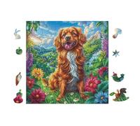 100 Piece Jigsaw Puzzle for Adults Chiot Golden Retriever 28x28cm Stress Relief Anxiety Reduction Puzzle Perfect for Office Workers Daily Unwind After Long Work Hours