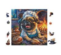 100 Piece Jigsaw Puzzle for Adults Chiot Voiturelin in Chef Outfit 28x28cm Stress Relief Anxiety Reduction Puzzle Perfect for Office Workers Daily Unwind After Long Work Hours