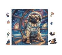 100 Piece Jigsaw Puzzle for Adults Chiot Voiturelin in Space Suit 28x28cm Boxing Day Gift for Family Great for Gathering Time Together Fun Group Activity Gift