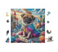100 Piece Jigsaw Puzzle for Adults Chiot Voiturelin with Crown 28x28cm Valentine's Day Gift for Couple Fun Bonding Activity Smooth Assembly Leisure Time Together