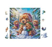 100 Piece Jigsaw Puzzle for Adults Chiots with SnowHomme 28x28cm Easy Assembly for Beginners Great for 14+s Teens Improve Hands-on Ability Concentration