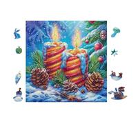100 Piece Jigsaw Puzzle for Adults Christmas Bougie avec des Cadeaux 28x28cm Easy Assembly for Beginners Great for 14+s Teens Improve Hands-on Ability Concentration
