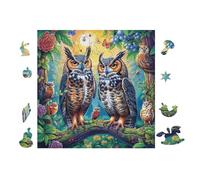 100 Piece Jigsaw Puzzle for Adults Couple de hiboux sur Une Branche 28x28cm Easy Assembly for Beginners Great for 14+s Teens Improve Hands-on Ability Concentration
