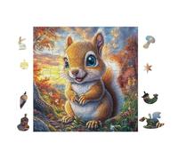 100 Piece Jigsaw Puzzle for Adults Écureuil in Flower Forêt 28x28cm Stress Relief Anxiety Reduction Puzzle Perfect for Office Workers Daily Unwind After Long Work Hours