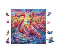 100 Piece Jigsaw Puzzle for Adults Flamant Rose dans Les Tropiques Garden 28x28cm Graduation Gift for Students Great for Brain Training Relaxation After Long Time Study Gift