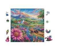 100 Piece Jigsaw Puzzle for Adults Flower Vallée de Prairie 28x28cm Team Building Activity for Office Colleagues Fun Group Game Improve Cooperation Ability