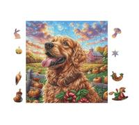 100 Piece Jigsaw Puzzle for Adults Golden Retriever sur la Prairie 28x28cm High Difficulty Puzzle for Advanced Players Great for Skill Training Challenge Yourself Gift