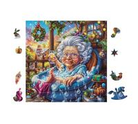 100 Piece Jigsaw Puzzle for Adults Grand-mère dans Le Chalet 28x28cm Expert Level Challenging Puzzle Great for Collectors Logical Thinking Skill Improvement Brain Training