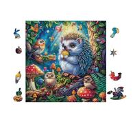 100 Piece Jigsaw Puzzle for Adults Hérisson dans la forêt de Champignons 28x28cm Easy Assembly for Beginners Great for 14+s Teens Improve Hands-on Ability Concentration