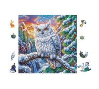 100 Piece Jigsaw Puzzle for Adults Hibou in Forêt au Clair de Lune 28x28cm High Difficulty Puzzle for Advanced Players Great for Skill Training Challenge Yourself Gift