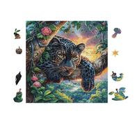 100 Piece Jigsaw Puzzle for Adults Jardin de Fleurs de léopard 28x28cm Retirement Gift for Elderly Great for Brain Health Memory Training Leisure Time Activity Gift
