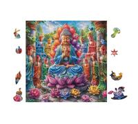 100 Piece Jigsaw Puzzle for Adults Jardin de Lotus de Bouddha 28x28cm Graduation Gift for Students Great for Brain Training Relaxation After Long Time Study Gift