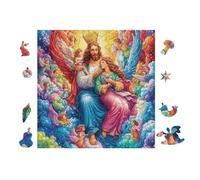 100 Piece Jigsaw Puzzle for Adults Jésus avec Bras Ouverts 28x28cm Team Building Activity for Office Colleagues Fun Group Game Improve Cooperation Ability