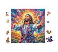 100 Piece Jigsaw Puzzle for Adults Jésus avec Les Bras étendus 28x28cm Professional Grade Puzzle for Enthusiasts Premium Quality No Burrs Cooperation Gift