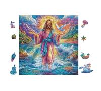 100 Piece Jigsaw Puzzle for Adults Jésus Marche sur l'eau 28x28cm Housewarming Gift Idea Elegant Wall Decor for New Home Easy Assembly for Teens Adults Beginners