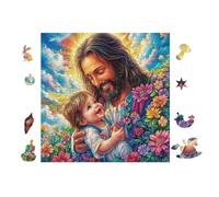 100 Piece Jigsaw Puzzle for Adults Jésus Tenant Un Enfant 28x28cm Graduation Gift for Students Great for Brain Training Relaxation After Long Time Study Gift