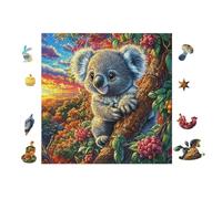 100 Piece Jigsaw Puzzle for Adults Koala dans Un Arbre à Fleurs 28x28cm Graduation Gift for Students Great for Brain Training Relaxation After Long Time Study Gift