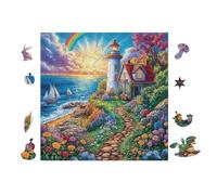 100 Piece Jigsaw Puzzle for Adults LightMaison Chalet by The Sea 28x28cm High Difficulty Challenging Puzzle Great for Advanced Players Strong Sense of Accomplishment