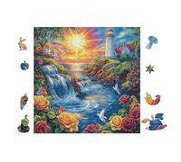 100 Piece Jigsaw Puzzle for Adults LightMaison on Côte Path 28x28cm Summer Holiday Activity Great for VaChation Travel Home Leisure Relaxing Hobby Time Gift
