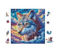 100 Piece Jigsaw Puzzle for Adults Loup dans la forêt au Clair de Lune 28x28cm Easy Assembly for Beginners Great for 14+s Teens Improve Hands-on Ability Concentration