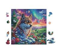 100 Piece Jigsaw Puzzle for Adults Loup in Forêt de Montagne 28x28cm Christmas Ideal for Indoor Activities Rainy Days Weekends Family Time Together Fun Hobby