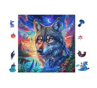 100 Piece Jigsaw Puzzle for Adults Loup in Forêt de Montagne 28x28cm Christmas Ideal for Indoor Activities Rainy Days Weekends Family Time Together Fun Hobby