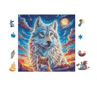100 Piece Jigsaw Puzzle for Adults Loup in Forêt de Montagne 28x28cm High Difficulty Puzzle for Advanced Players Great for Skill Training Challenge YoursLutin Gift