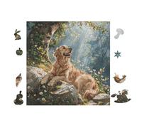 100 Piece Jigsaw Puzzle for Adults Loup in Montagne Forest 28x28cm High Difficulty Puzzle for Advanced Players Great for Skill Training Challenge Yourself Gift