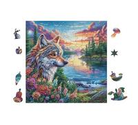 100 Piece Jigsaw Puzzle for Adults Loup in Mountain 28x28cm Summer Holiday Activity Great for VaChation Travel Home Leisure Relaxing Hobby Time Gift