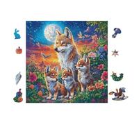 100 Piece Jigsaw Puzzle for Adults Loup Pack in Forêt au Clair de Lune 28x28cm Relaxing Hobby Puzzle Great for Daily Leisure Time Rougeuce Stress Improve Mood Daily Gift