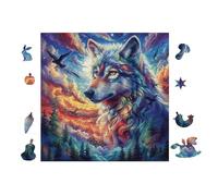 100 Piece Jigsaw Puzzle for Adults Loup with Arc-en-Ciel Fur 28x28cm Precision Cut Tight Fit No Burrs Perfect for Family Bonding Parent-14+ Interactive Game Holiday Indoor