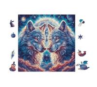 100 Piece Jigsaw Puzzle for Adults Loups dans la forêt de Montagne au Clair de Lune 28x28cm Winter Holiday Indoor Activity Perfect for Cold Days Family Time Together Fun Hobby Gift