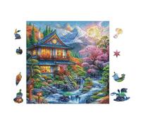 100 Piece Jigsaw Puzzle for Adults Maison Japonaise Forest 28x28cm Winter Holiday Indoor Activity Perfect for Cold Days Family Time Together Fun Hobby Gift
