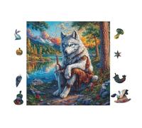 100 Piece Jigsaw Puzzle for Adults Montagne des Loups Lake 28x28cm Expert Level Challenging Puzzle Great for Collectors Logical Thinking Skill Improvement Brain Training