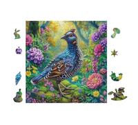 100 Piece Jigsaw Puzzle for Adults Oiseau avec des Fleurs 28x28cm Art Therapy Puzzle Great for Mental Health Stress Relief Emotional Regulation Relaxation Gift