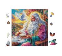 100 Piece Jigsaw Puzzle for Adults Old Homme with Dove 28x28cm Easy Assembly for Beginners Great for 14+s Teens Improve Hands-on Ability Concentration