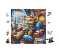 100 Piece Jigsaw Puzzle for Adults Ours en Peluche 28x28cm Team Building Activity for Office Colleagues Fun Group Game Improve Cooperation Ability
