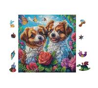 100 Piece Jigsaw Puzzle for Adults Paire de Cavalier King Charles Spaniel 28x28cm Stress Relief Anxiety Reduction Puzzle Perfect for Office Workers Daily Unwind After Long Work Hours