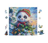 100 Piece Jigsaw Puzzle for Adults Panda Assis avec Une écharpe 28x28cm Eco-Friendly Safe Puzzle Non-Toxic Material Perfect for Family Use All Ages Friendly Gift