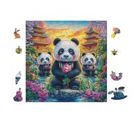 100 Piece Jigsaw Puzzle for Adults Panda avec bébé Bambou 28x28cm Durable Reusable Cardboard for Puzzle Lovers Family Friends Teens Adults All Ages