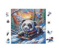 100 Piece Jigsaw Puzzle for Adults Panda dans la forêt de Fleurs 28x28cm Beginner Level Puzzle for New Players Easy Assembly Smooth Experience All Ages Friendly Gift