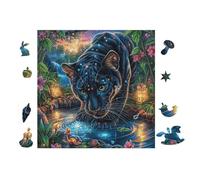 100 Piece Jigsaw Puzzle for Adults Panther Noire dans Le Jardin de Fleurs 28x28cm Winter Holiday Indoor Activity Perfect for Cold Days Family Time Together Fun Hobby Gift