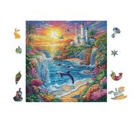 100 Piece Jigsaw Puzzle for Adults Paradis de Cascade océanique 28x28cm High Precision Cut Puzzle Perfect Seamless Fit No Gaps Smooth Assembly Experience Gift