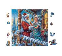 100 Piece Jigsaw Puzzle for Adults Père Noël avec des Enfants 28x28cm Retirement Gift for Elderly Great for Brain Health Memory Training Leisure Time Activity Gift