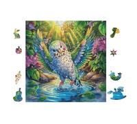 100 Piece Jigsaw Puzzle for Adults Perroquet Tropical Garden 28x28cm Retirement Gift for Elderly Great for Brain Health Memory Training Leisure Time Activity Gift